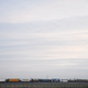 Trucks are seen at the Manston Airport waiting to do a test drive to the Port of Dover.